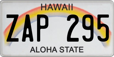 HI license plate ZAP295