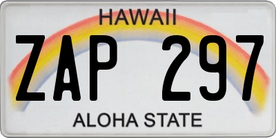 HI license plate ZAP297