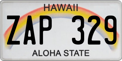 HI license plate ZAP329