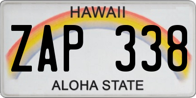 HI license plate ZAP338