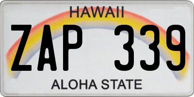 HI license plate ZAP339
