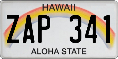 HI license plate ZAP341