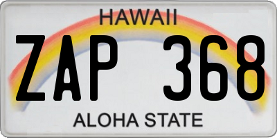 HI license plate ZAP368