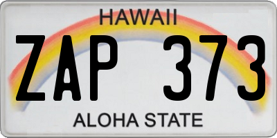 HI license plate ZAP373