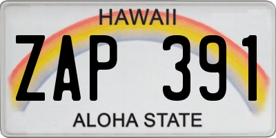 HI license plate ZAP391