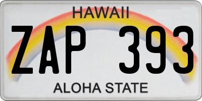 HI license plate ZAP393