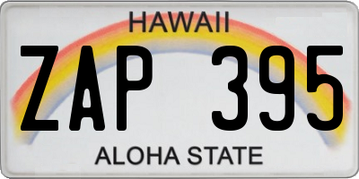 HI license plate ZAP395