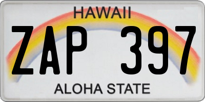 HI license plate ZAP397
