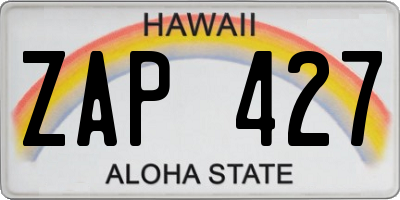 HI license plate ZAP427