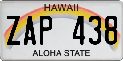 HI license plate ZAP438