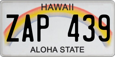 HI license plate ZAP439
