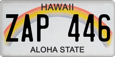 HI license plate ZAP446