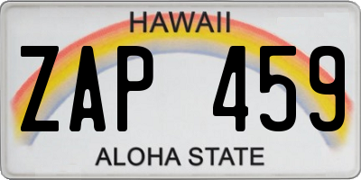 HI license plate ZAP459