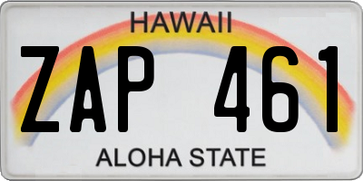 HI license plate ZAP461