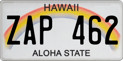 HI license plate ZAP462