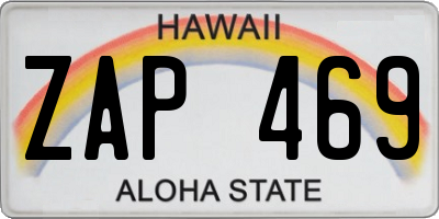 HI license plate ZAP469