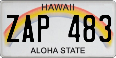 HI license plate ZAP483