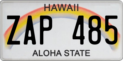HI license plate ZAP485