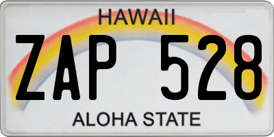 HI license plate ZAP528