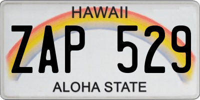 HI license plate ZAP529