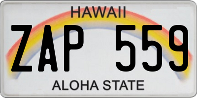 HI license plate ZAP559