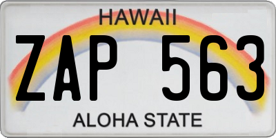 HI license plate ZAP563