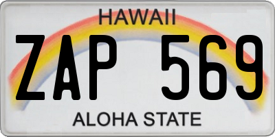 HI license plate ZAP569
