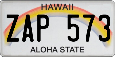 HI license plate ZAP573