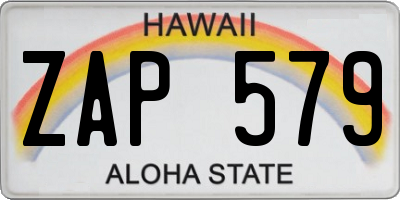 HI license plate ZAP579