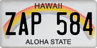 HI license plate ZAP584