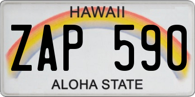 HI license plate ZAP590
