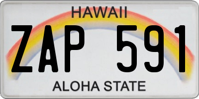 HI license plate ZAP591