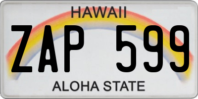 HI license plate ZAP599
