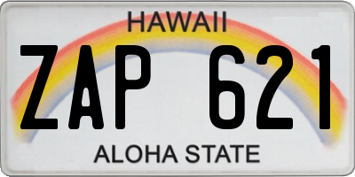 HI license plate ZAP621