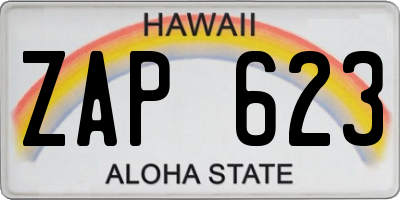 HI license plate ZAP623