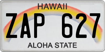 HI license plate ZAP627