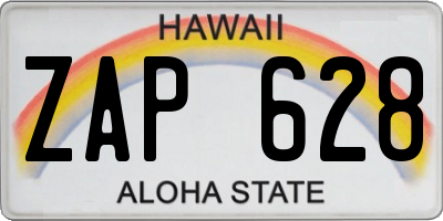 HI license plate ZAP628