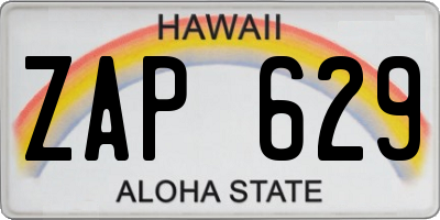 HI license plate ZAP629