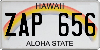 HI license plate ZAP656