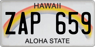 HI license plate ZAP659
