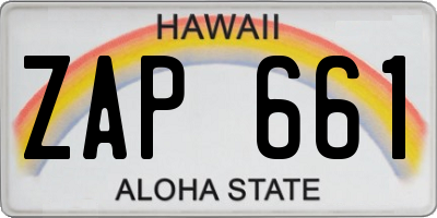 HI license plate ZAP661