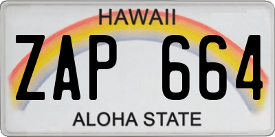 HI license plate ZAP664