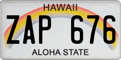 HI license plate ZAP676