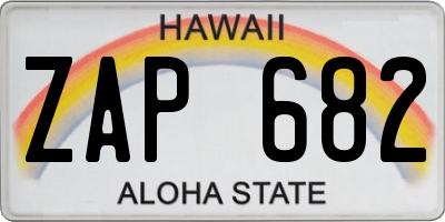 HI license plate ZAP682