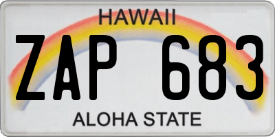 HI license plate ZAP683