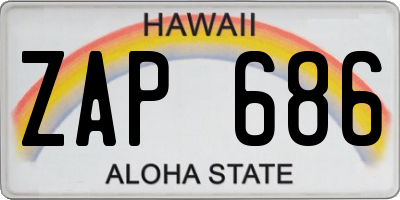HI license plate ZAP686