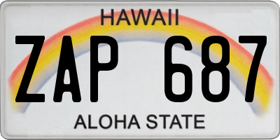 HI license plate ZAP687