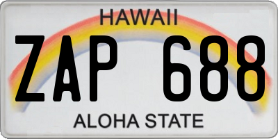 HI license plate ZAP688