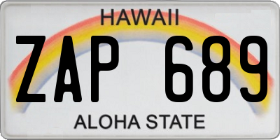 HI license plate ZAP689