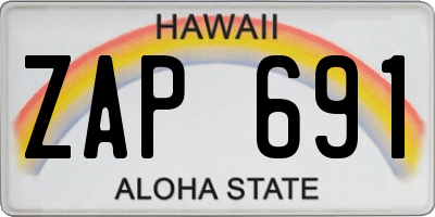 HI license plate ZAP691